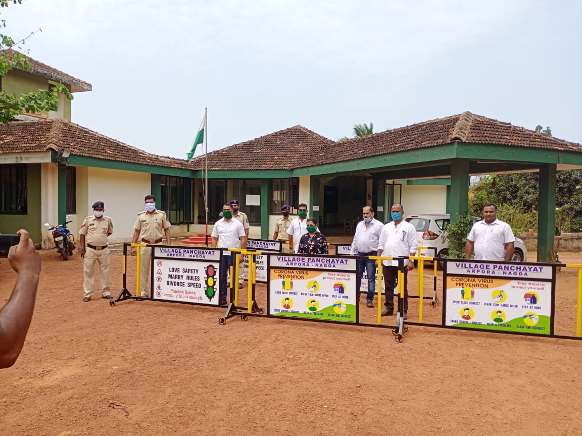 Arpora nagoa village panchayat donated 7nos metal barrigates.